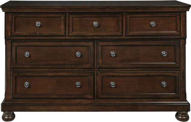 brown ashley furniture dresser Vanmore Dark Brown Dresser and Mirror