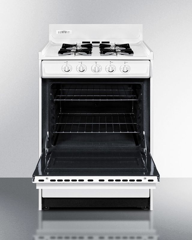 Summit® 24" White Freestanding Gas Range-1
