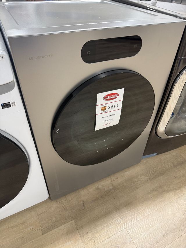 LG SIGNATURE 9 Cu. Ft. Brushed Platinum Steel Smart Front Load Electric Dryer-0