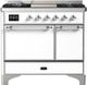 Ilve® Majestic III 40" White Pro Style Dual Fuel Liquid Propane Range with Solid Door and Chrome Trim-0