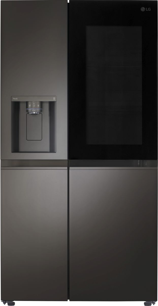 LG 36" 27 Cu. Ft. PrintProof™ Black Stainless Steel Side-by-Side InstaView® Refrigerator with Craft Ice™-0