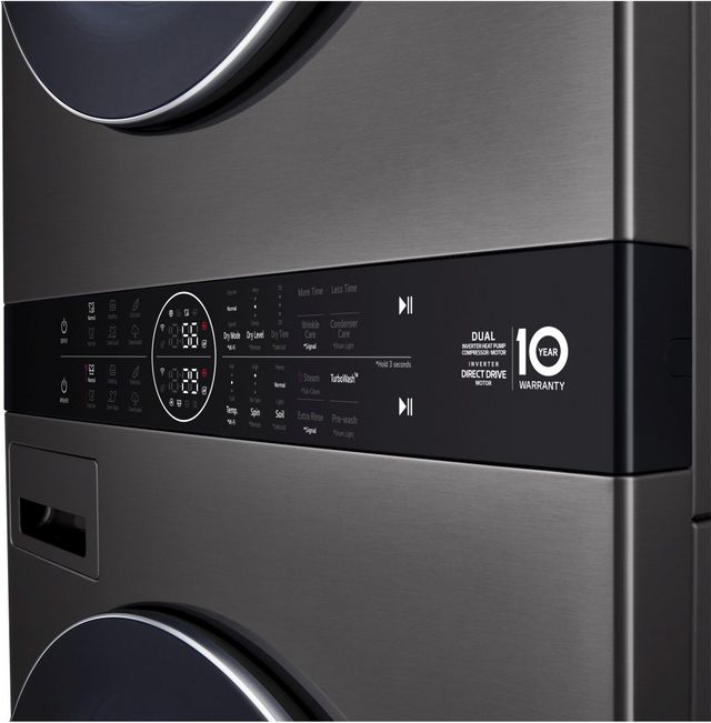 LG 5.0 Cu. Ft. Washer, 7.8 Cu. Ft. Dryer Black Steel Stack Laundry-4
