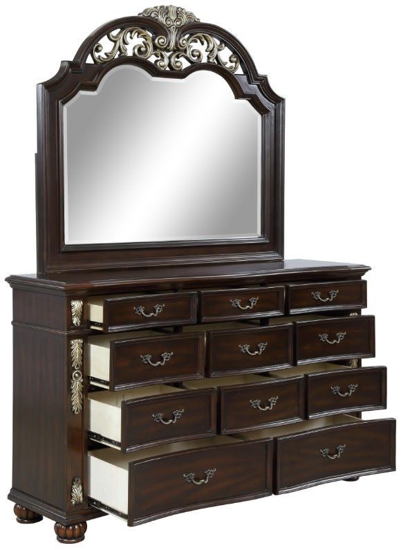 New Classic® Home Furnishings Maximus Madeira Dresser and Mirror-3