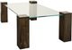 Harp & Finial® Kobe Glass Top Rectangular Coffee Table with Vintage Iron Base -0
