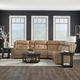 Liberty Furniture Carrington 6-Piece York Sand Leather L-Shape Power Reclining Sectional Sofa-1
