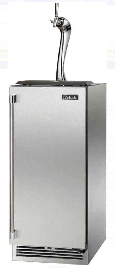 Perlick® Signature Series Stainless Steel 15" Built-in Right Hinge Beer Dispenser-0