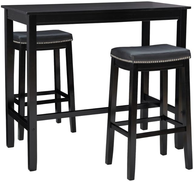 Linon Claridge 3-Piece Black Bar Table Set-0