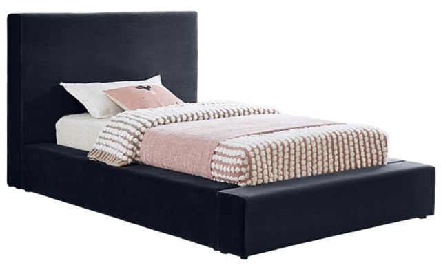 Meridian Furniture Dorian Navy Twin Upholstered Panel Bed-0