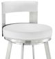 Armen Living Flynn White/Brushed Stainless Steel 30'' Bar Stool-4
