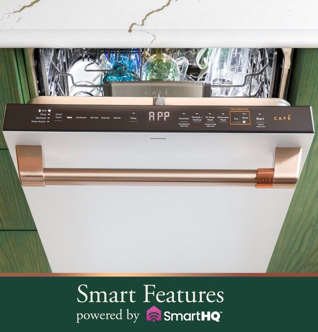 Cafe™ 24" Matte White Top Control Built In Dishwasher-2