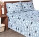 Olliix by Woolrich Blue Sheep King Flannel Cotton Sheet Set-3