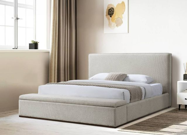 ACME Furniture Melbourne Beige Eastern King Upholstered Panel Storage Bed-1