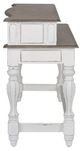 Liberty Furniture Magnolia Manor Antique White Console Bar Table with Brown Top -2