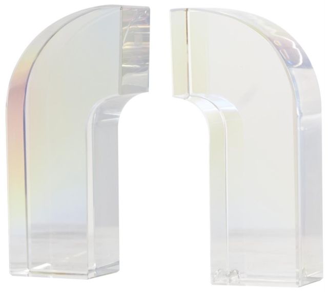 Deco Marche 2-Piece Clear Geometric Arched Bookends Set-1