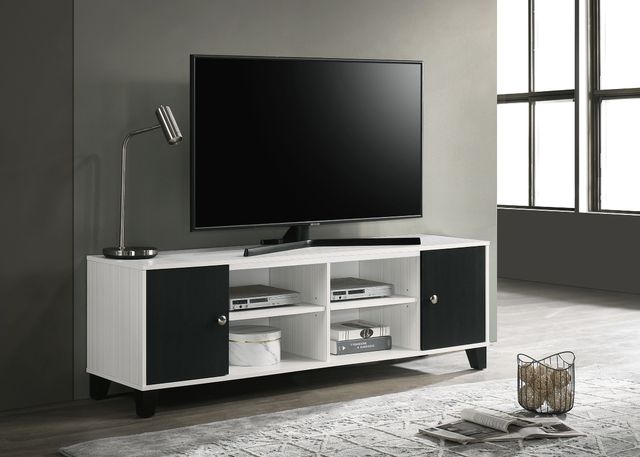 Crown Mark Akerson Black/White TV Stand-1
