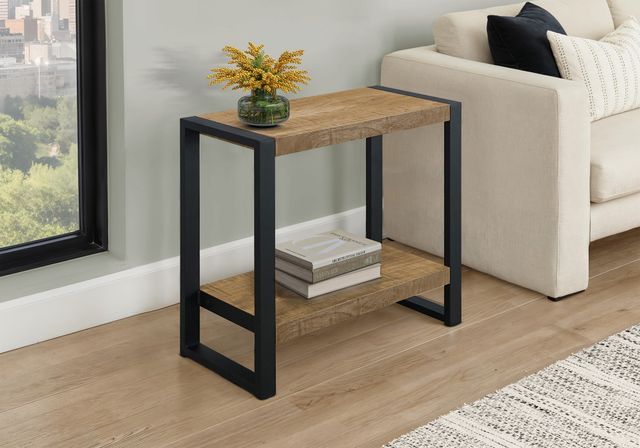 Monarch Specialties Inc. Mango Wood-Look Accent Table with Black Metal Frame-1