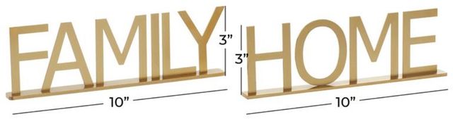 Deco Marche 2-Piece Gold Family Home Decorative Sign Set-2