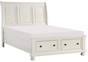 Mazin Furniture Laurelin White Eastern King Sleigh Bed-1