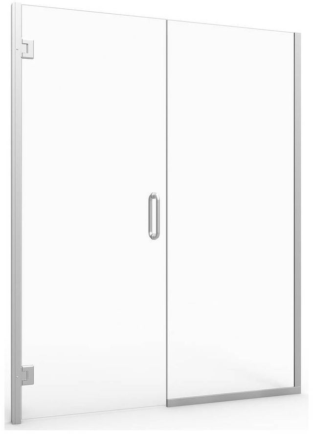 American Standard Brushed Nickel Frameless Swing Shower Door and Panel-1
