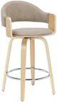 Armen Living Daxton 4-Piece Oak/Vintage Taupe Counter Stool Set-0