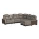 Elements International Lantana Two-Towed Gray 6pc Power Reclining Chaise Sectional-0