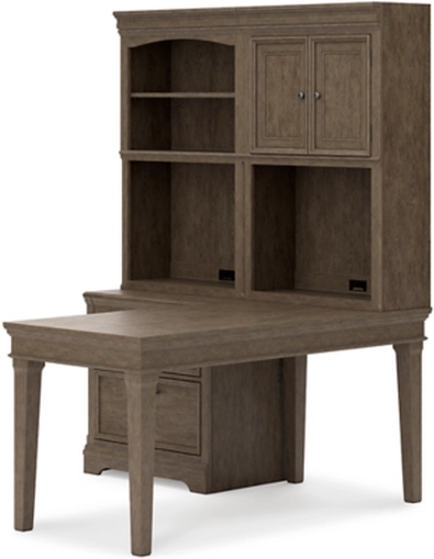 Signature Design by Ashley® Janismore 4-Piece Weathered Gray Office Desk Set-2
