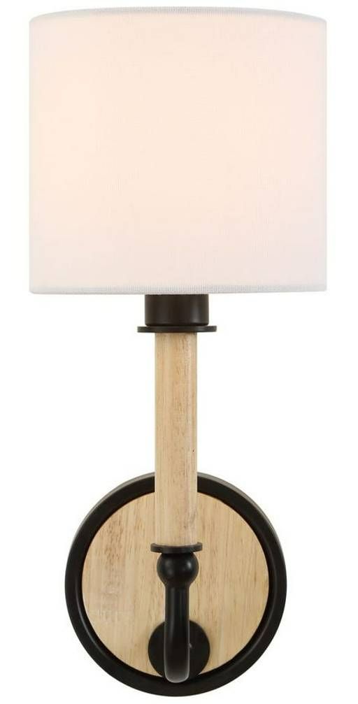 Uttermost® Franconia Blond Wood/Matte Black Sconce-4