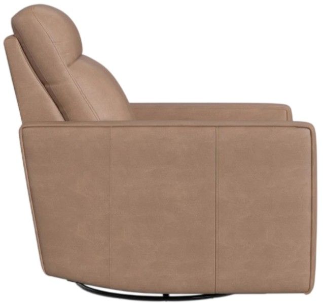 Flexsteel® Dutch Desert Leather Power Swivel Gliding Recliner with Power Headrest and Lumbar-4