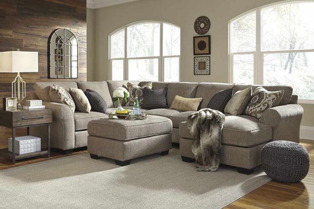 Benchcraft® Pantomine 4-Piece Driftwood Left-Arm Facing Sectional with Chaise and Armless Loveseat-2