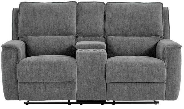 Bassett® Furniture Club Level Calvin Forest Power Reclining Loveseat with Console-2