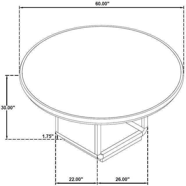 Coaster® Leandro 5-Piece Burnished Black/Cream Round 60" Dining Table Set-2