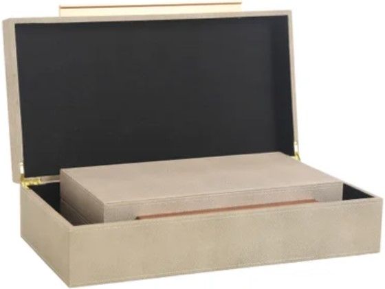 StyleCraft Norman Wyatt Home 3-Piece Camilla Neutral Leather Accessory Boxes-3