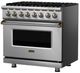 Viking® 5 Series 36'' Eucalyptus Pro Style Dual Fuel Range with Griddle-1