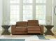 Signature Design by Ashley® Magic Man 2-Piece Caramel Power Reclining Small Spaced Sectional-1