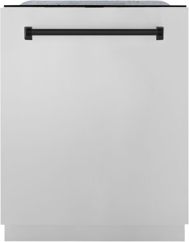 ZLINE Autograph Edition 24" Stainless Steel Built In Dishwasher with Matte Black Handle-0