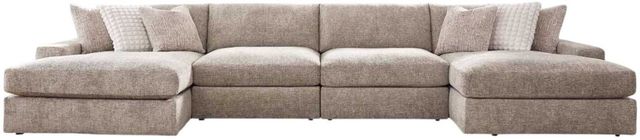 Signature Design by Ashley® Nexora-Court 4-Piece Burlap Double Chaise Sectional-0