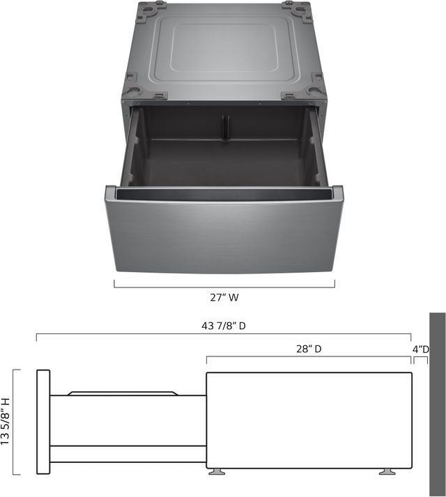 LG 27" Graphite Steel Pedestal Storage Drawer-6
