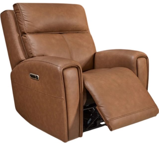 Flexsteel® Warren Classic Brown Leather Power Recliner with Power Headrest and Lumbar-1