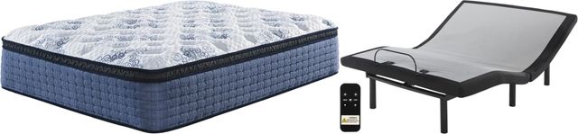 Sierra Sleep® by Ashley® Mt Dana 2-Piece Hybrid Euro Top and Good Adjustable Base Queen Mattress Set-0
