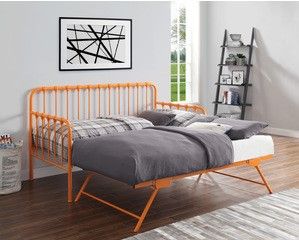 Mazin Furniture Constance Orange Daybed With Trundle-3