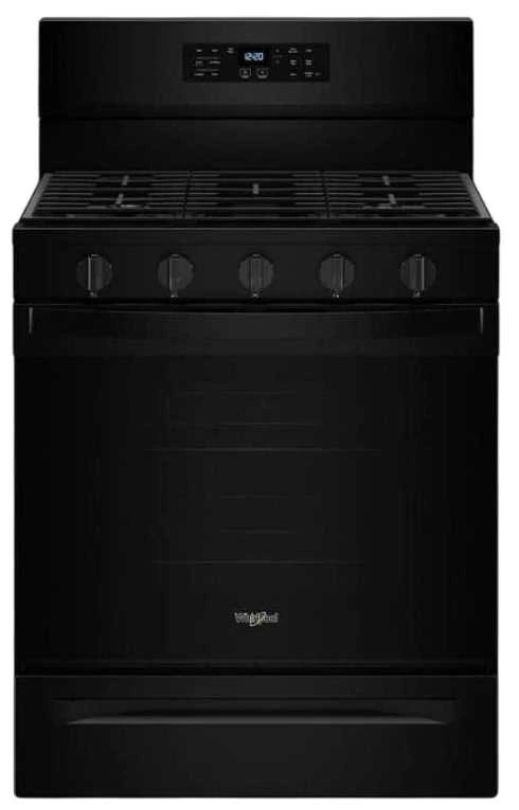 Whirlpool® 30" Black Freestanding Gas Range with Air Cooking Technology-0