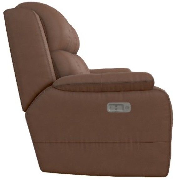 La-Z-Boy® Dorian Mocha Leather Power Reclining Loveseat with Headrest-3