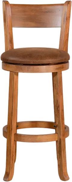 Sunny Designs™ Sedona Rustic Oak 30" Fullback Swivel Bar Stool-2