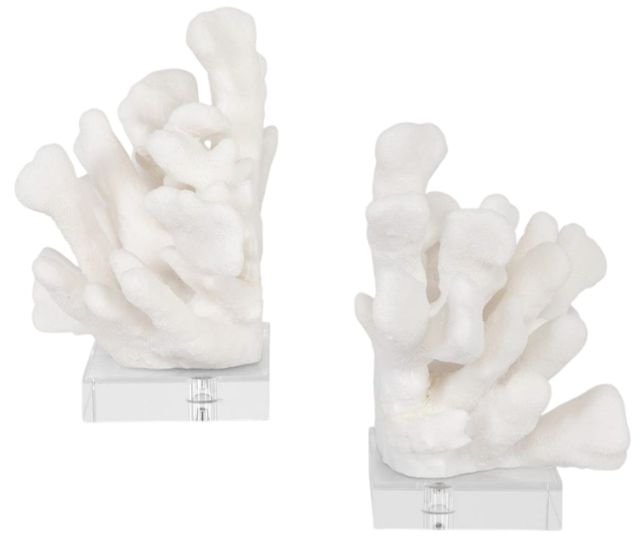 Uttermost® Charbel 2-Piece White Bookend Set-0