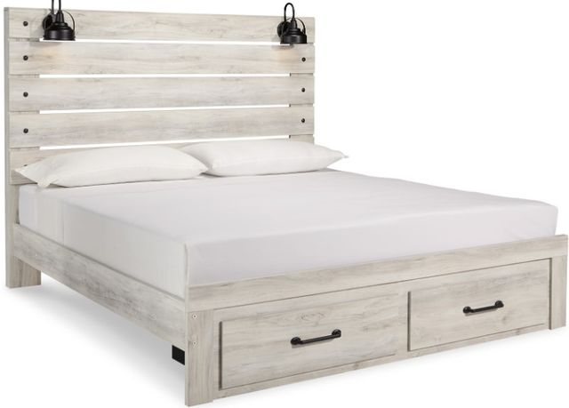 Signature Design by Ashley® Cambeck 4-Piece Whitewash Queen Panel Bed Set-1