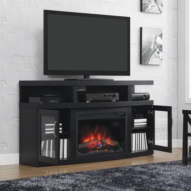 ClassicFlame® Cantilever Black TV Stand-1