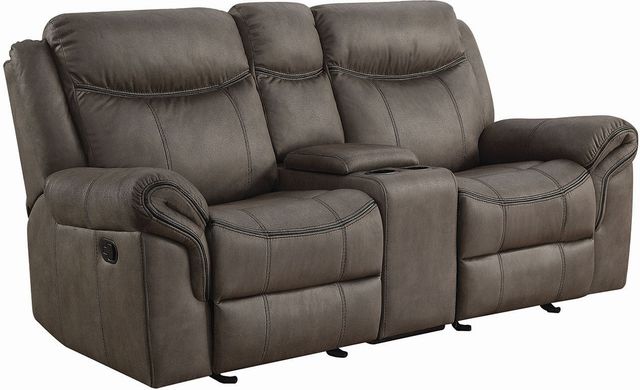 Coaster® Sawyer Macchiato Reclining Glider Loveseat with Console-0