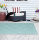 Olliix by Madison Park Azure Aqua/White 5 x 7' Moroccan Tile Indoor/Outdoor Rug-2