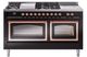 Ilve® Nostalgie II Noblesse 60'' Glossy Black Pro Style Dual Fuel Range with Copper Trim-0