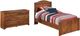 Signature Design by Ashley® Barchan 2-Piece Medium Brown Twin Panel Bed Set-0